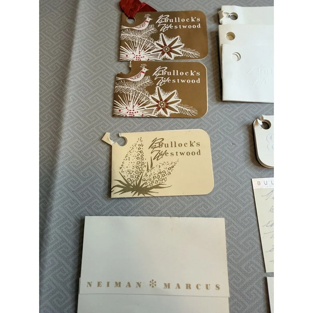 Vintage 1965 LA Dept Store Gift Enclosures Note Cards Lot Saks Bullock's MCM